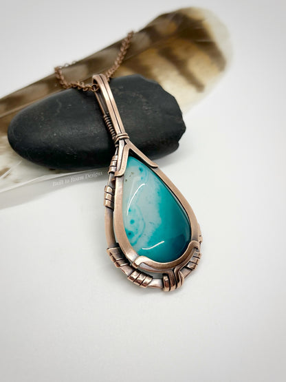 Marina - Color-Enhanced Aqua Banded Agate