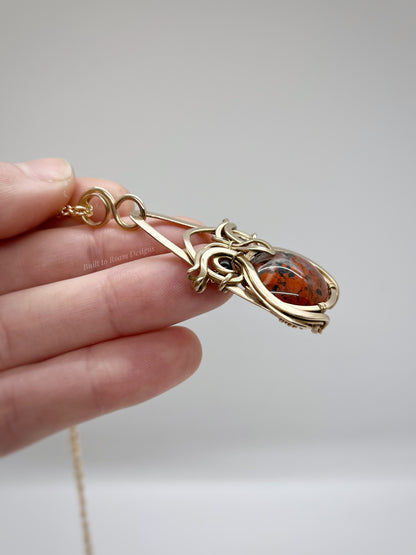 Owlbert - Brecciated Red Jasper & Black Tourmaline
