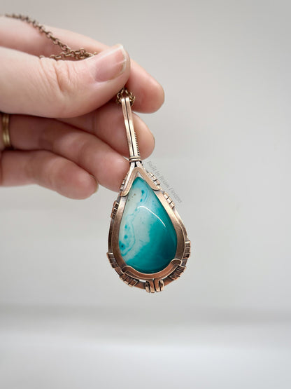 Marina - Color-Enhanced Aqua Banded Agate
