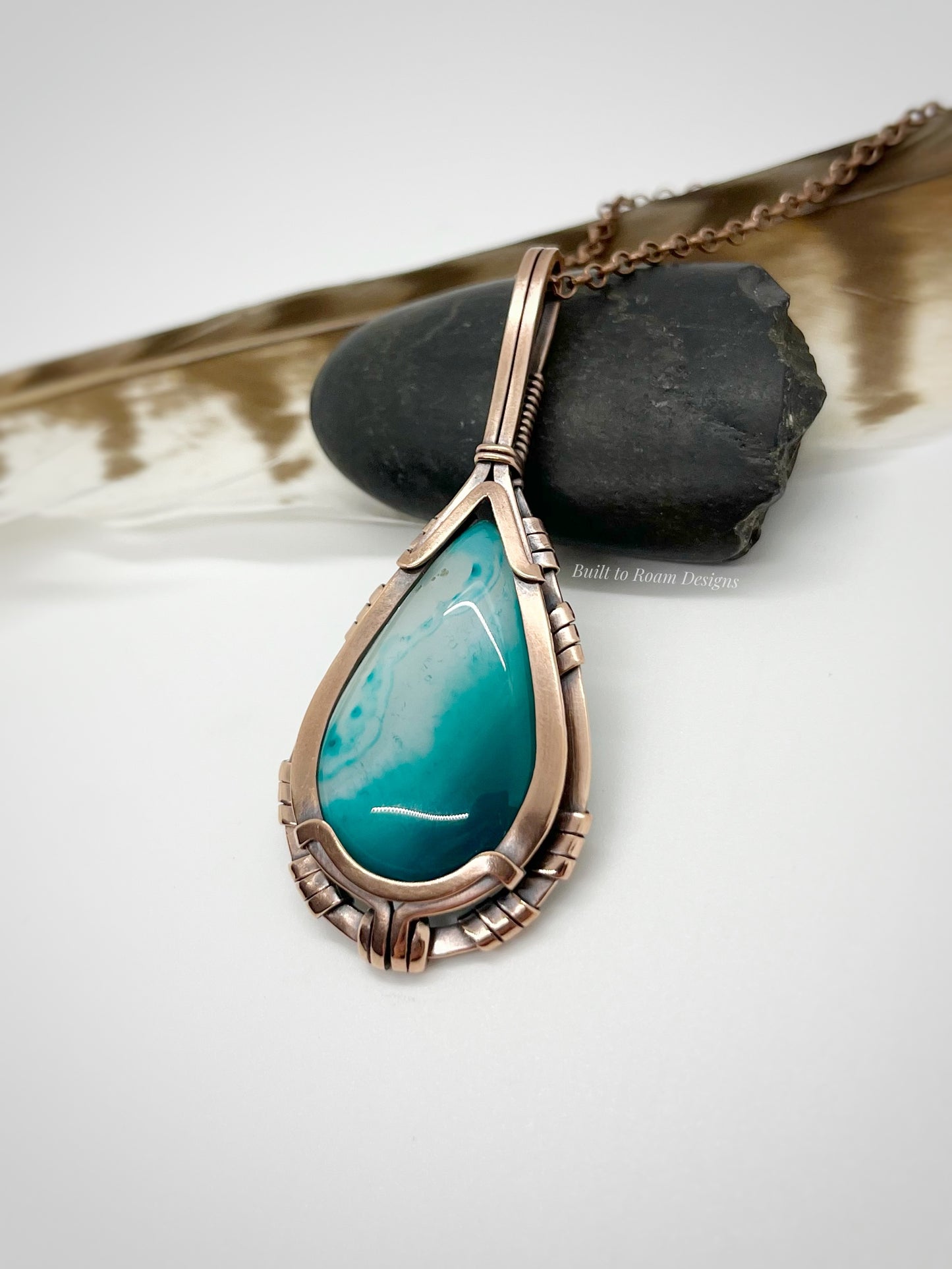 Marina - Color-Enhanced Aqua Banded Agate