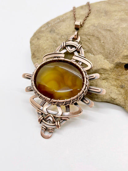 Soleil - Yellow/Orange Onyx Sunburst Necklace