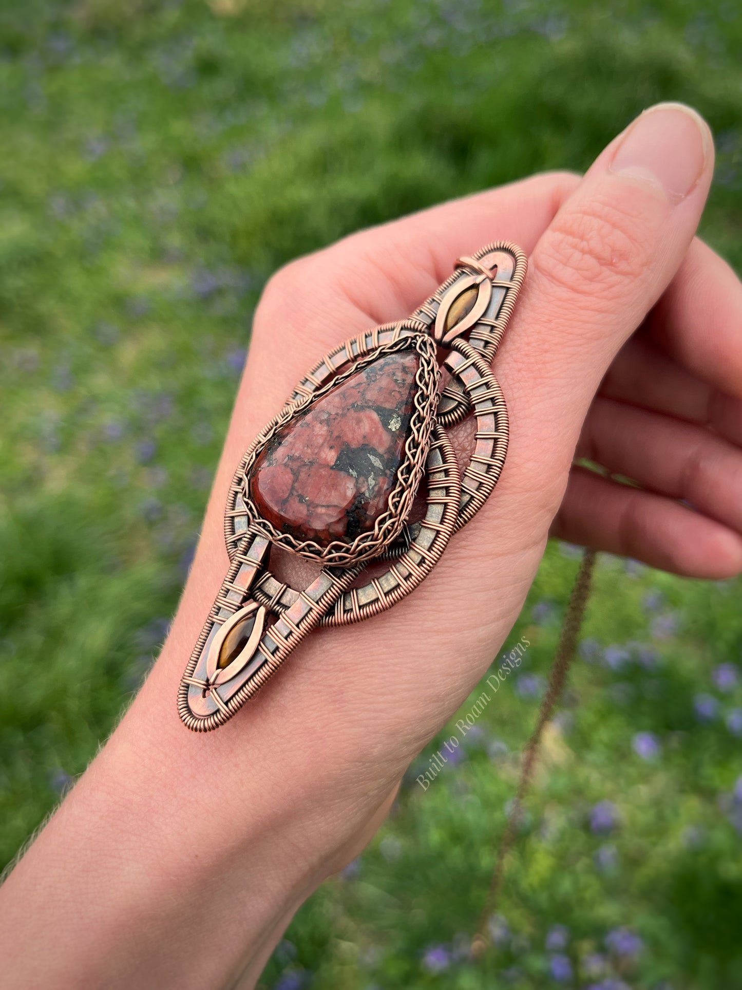 Donovan - Red Jasper w/ Pyrite Inclusions & Tiger’s Eye Necklace