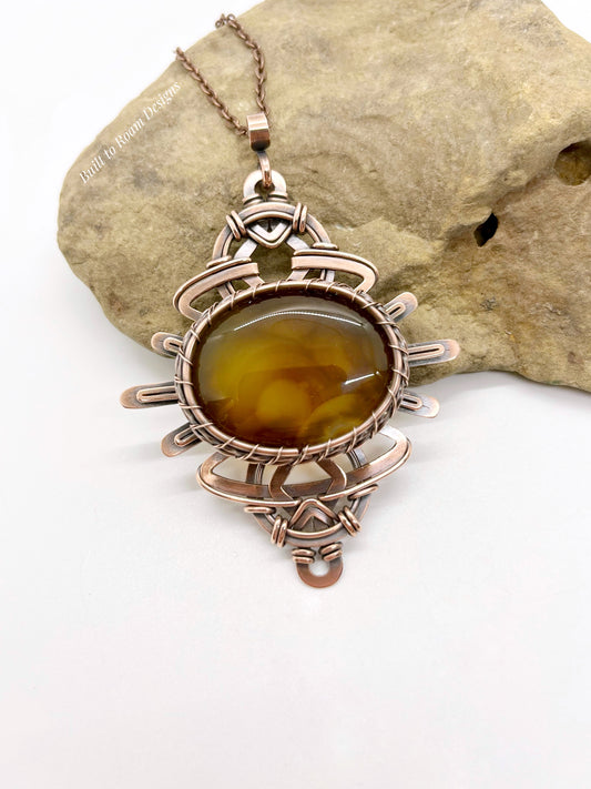 Soleil - Yellow/Orange Onyx Sunburst Necklace