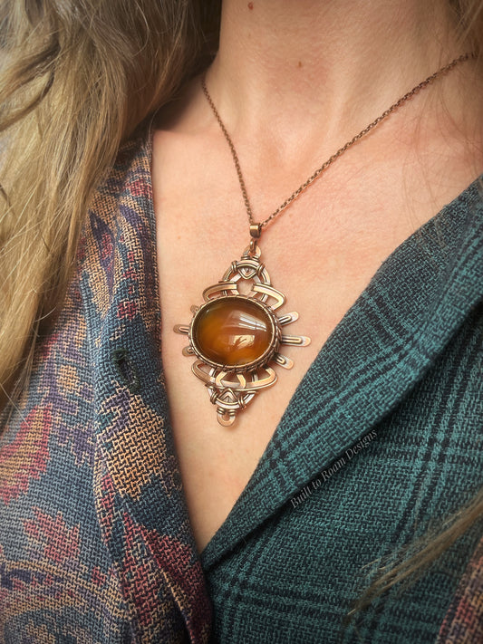 Soleil - Yellow/Orange Onyx Sunburst Necklace