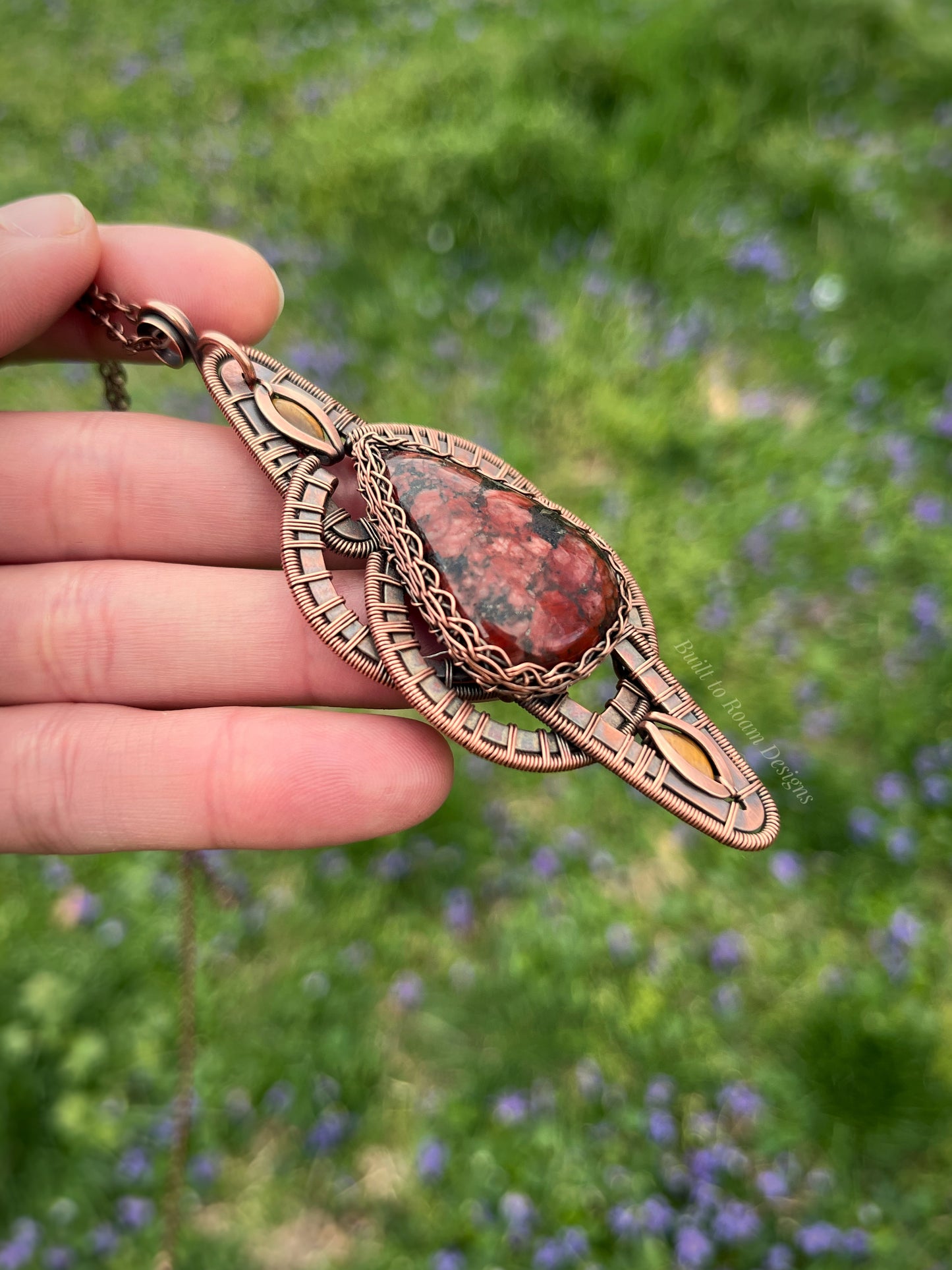 Donovan - Red Jasper w/ Pyrite Inclusions & Tiger’s Eye Necklace