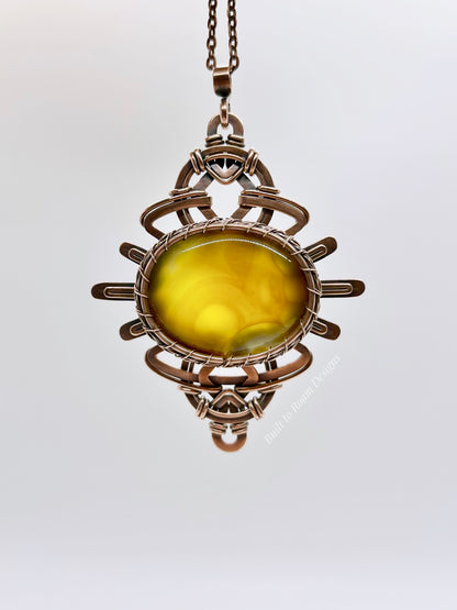 Soleil - Yellow/Orange Onyx Sunburst Necklace