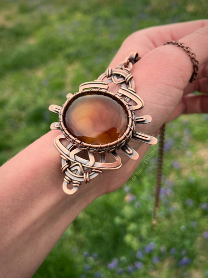 Soleil - Yellow/Orange Onyx Sunburst Necklace