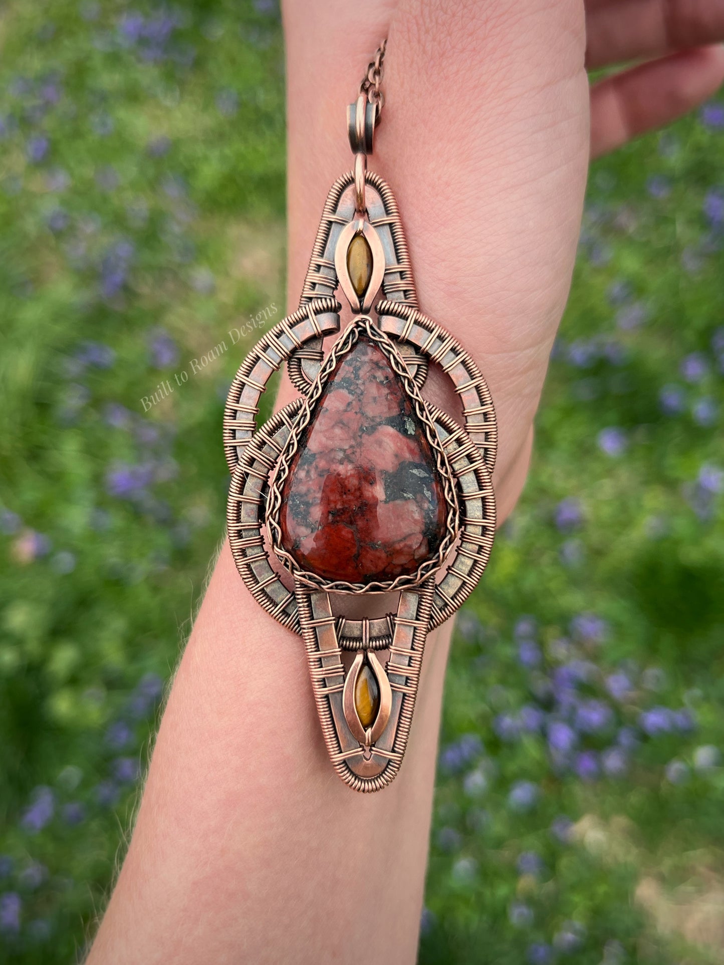 Donovan - Red Jasper w/ Pyrite Inclusions & Tiger’s Eye Necklace