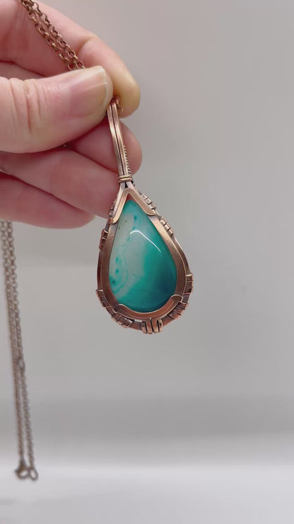 Marina - Color-Enhanced Aqua Banded Agate